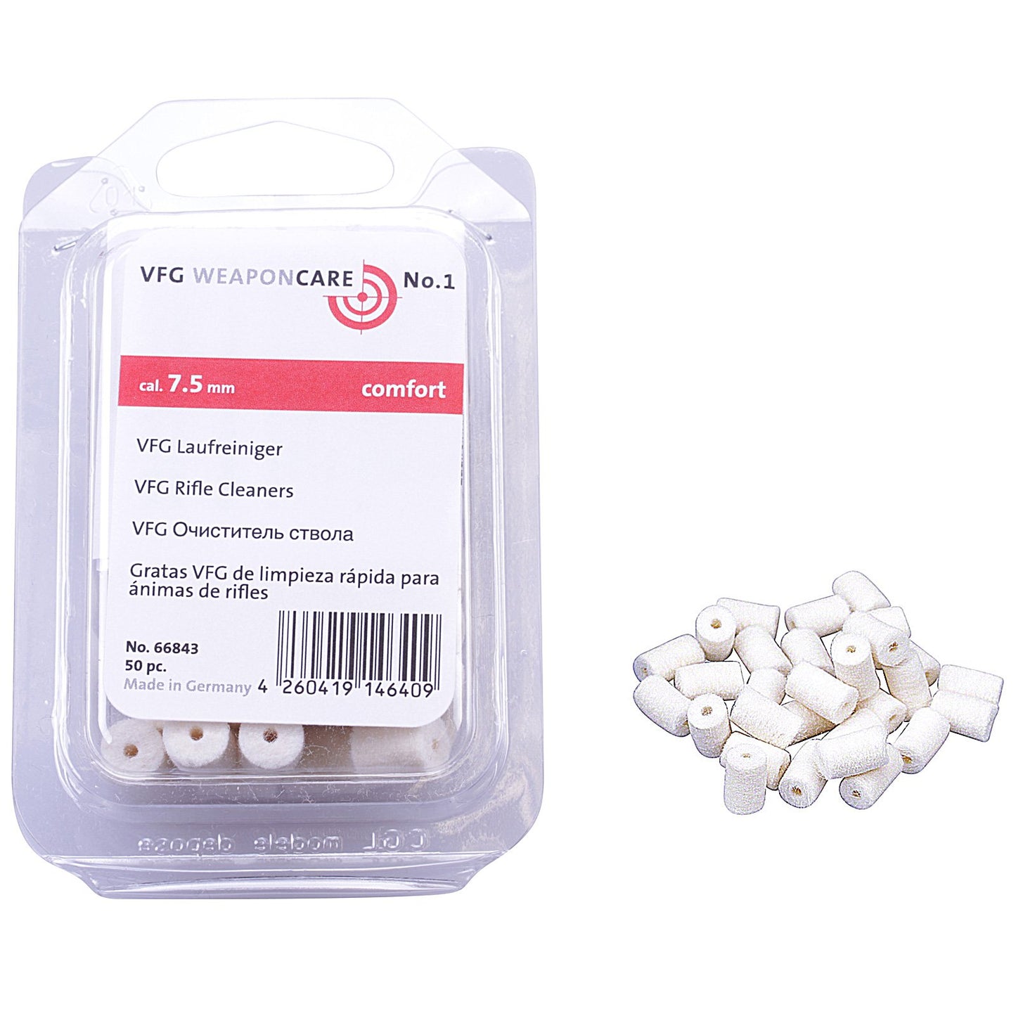 VFG 640 puhdistustulppa 7,5mm 50kpl .30 kaliiperille