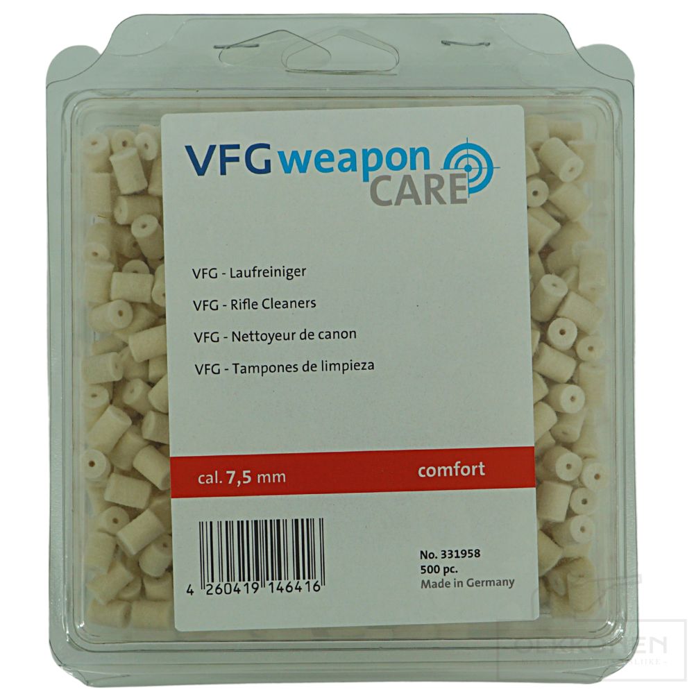 VFG 641 puhdistustulppa 7,5mm 500kpl .30 kaliiperille