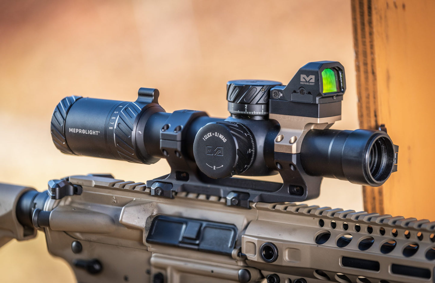 Mepro MVO™ 1-8X28 FFP M1, MRAD UUTUUS!! Tulossa, varaa omasi...