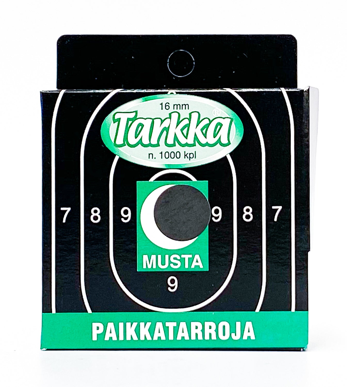 TARKKA Paikkatarra musta 16mm pyöreä 1000kpl