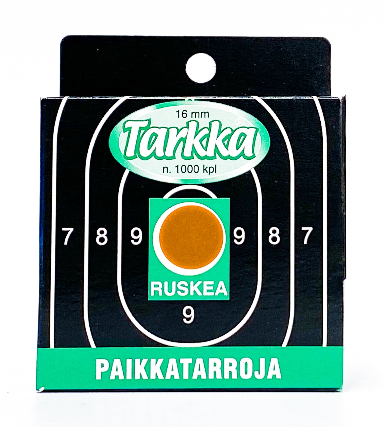 TARKKA Paikkatarra ruskea 16mm pyöreä 1000kpl