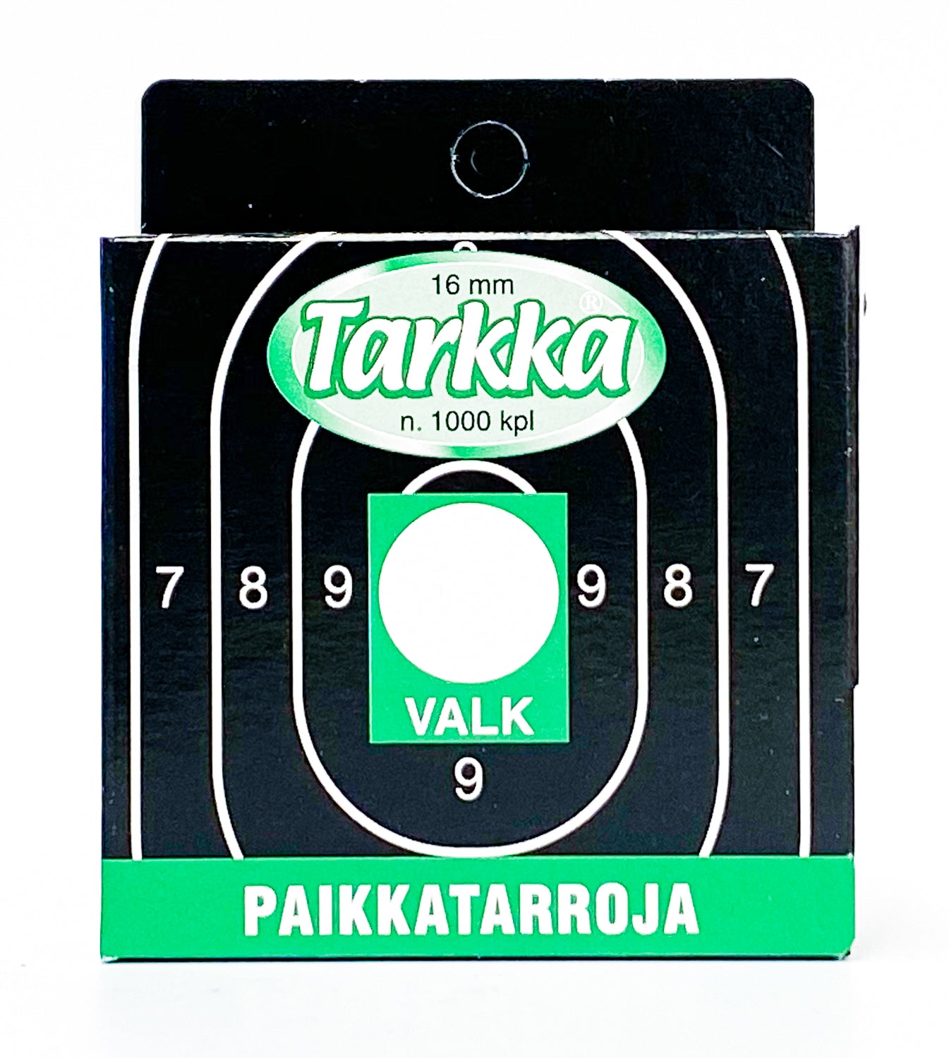 TARKKA Paikkatarra valkoinen 16mm pyöreä 1000kpl